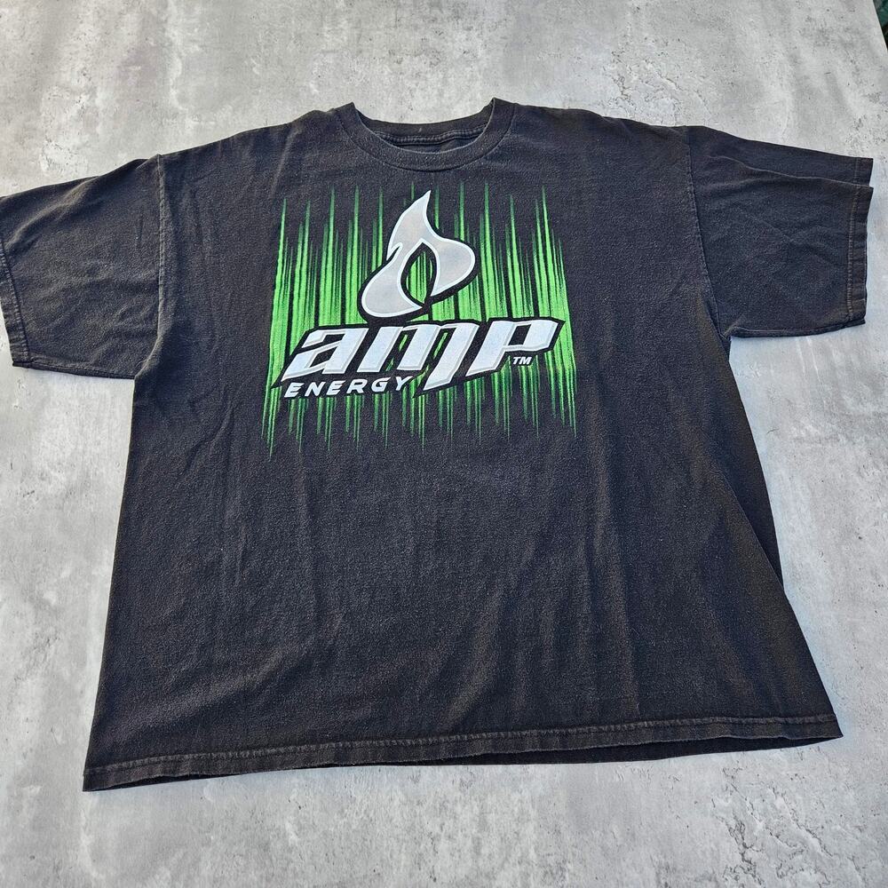 Amp Energy Racing T-Shirt Black Size XL Y2K
